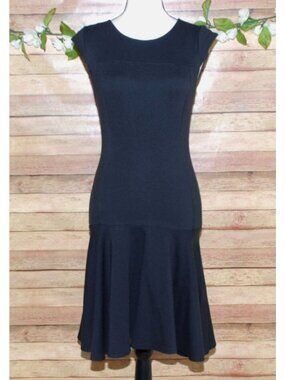 Kate Young Ladies Black Dress Size 2 Open Back Cap Sleeve Sexy LBD Whimsigoth